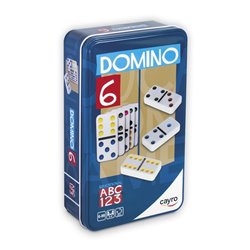 DOMINO COLORES DOBLE 6 CAJA DE METAL