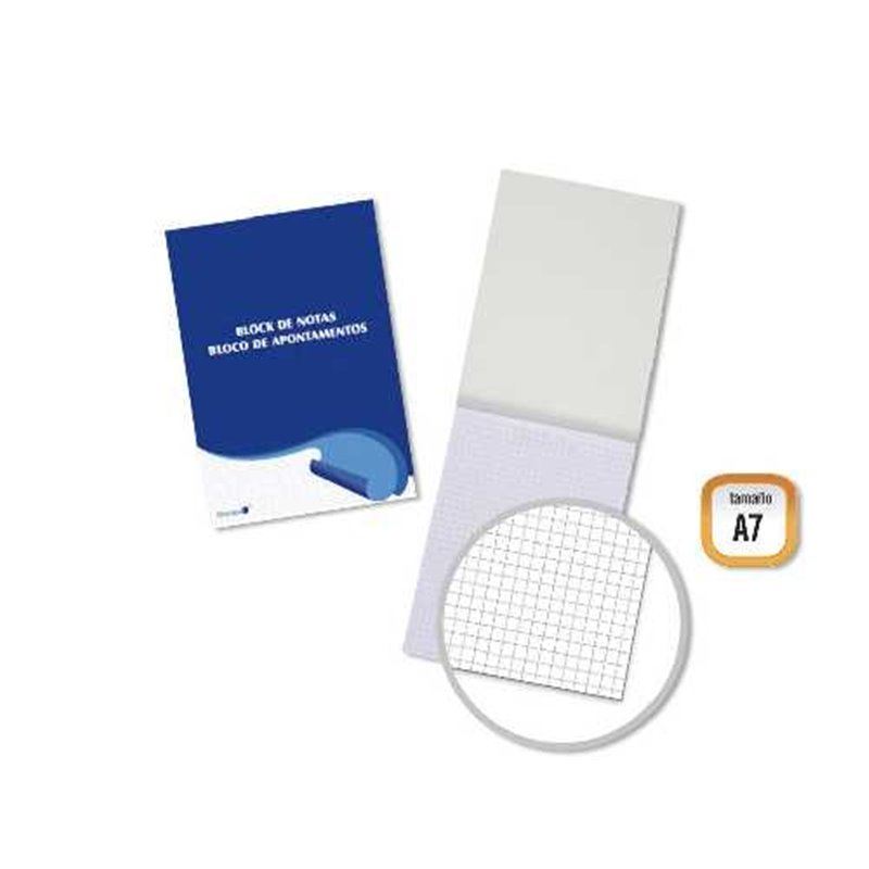 BLOCK DE NOTAS A7 CUADROS 4x4 60grs