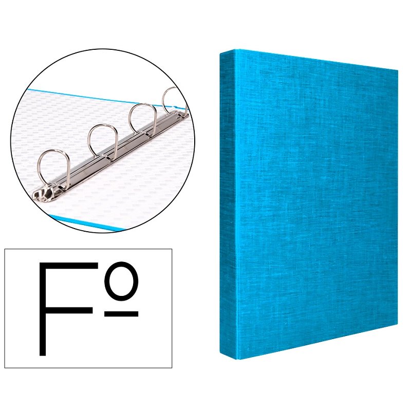 CARPETA LIDERPAPEL F� 4 ANILLAS 25mm CARTON FORRADO