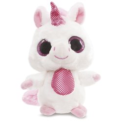 YooHoo & Friends - Peluche con ojos brillantes Unicorn, 13 cm, color rosa (Aurora World 60336)