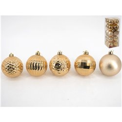 SET 20 BOLAS DE NAVIDAD 7CM ORO