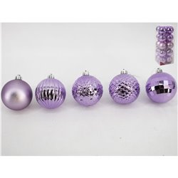 SET 20 BOLAS DE NAVIDAD 7CM - LILA