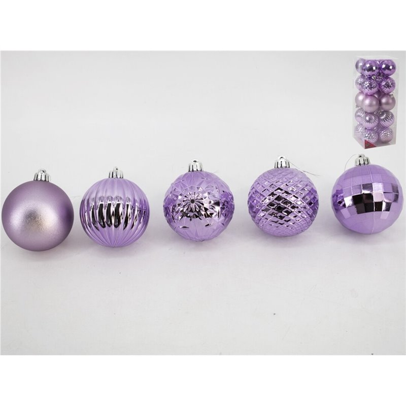 SET 20 BOLAS DE NAVIDAD 7CM - LILA