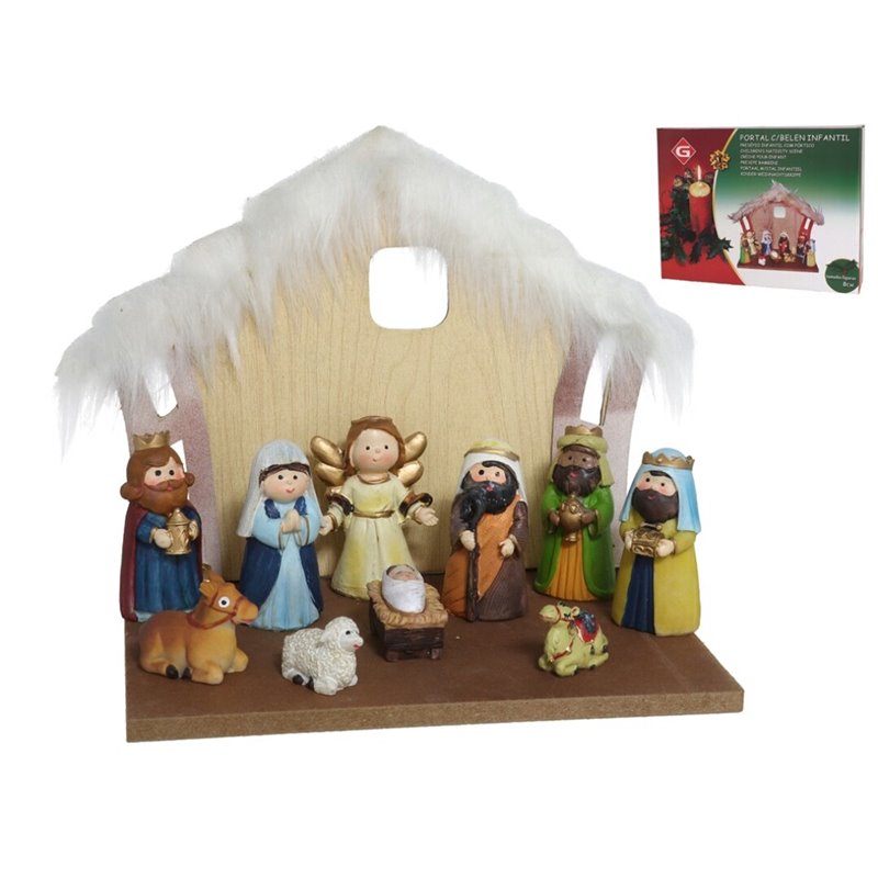 PORTAL C/BELEN INFANTIL 10 PIEZAS 8 CM