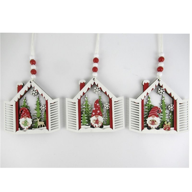 CASA MADERA CON GNOMO 12X11,5CM