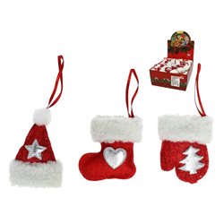 COLGANTE FIGURA ROJA 8CM 3 SURTIDOS