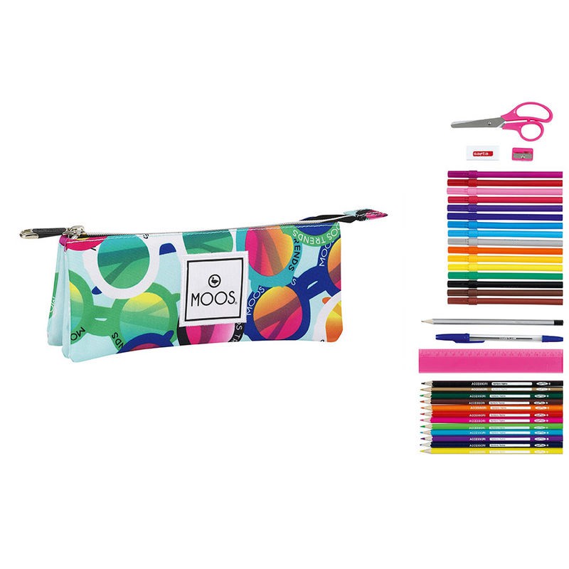 PORTATODO TRIPLE LLENO MOOS DISE�O GAFAS 34 piezas