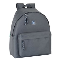 Benetton - Mochila, 32 x 40 cm, color gris