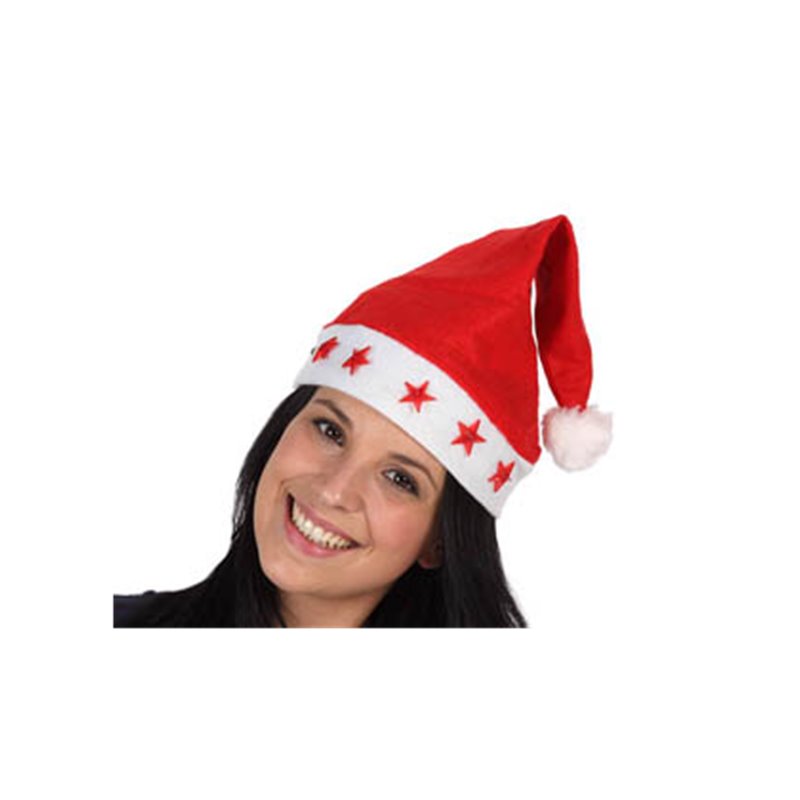 GORRO PAP� NOEL CON ESTRELLAS Y LUZ