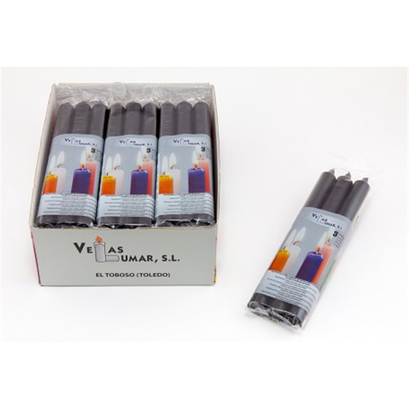 Pack 3 Velas Cirio Negro