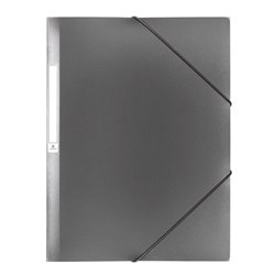 CARPETA SOLAPAS PP C / ETIQUETA Y GOMA GRIS OSCURO