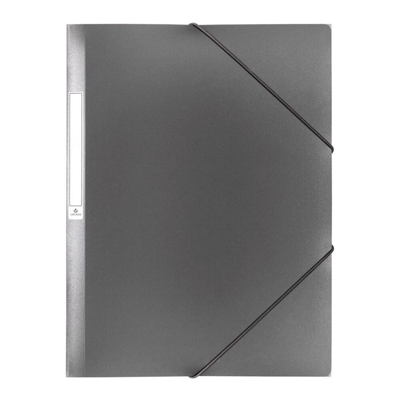 CARPETA SOLAPAS PP C / ETIQUETA Y GOMA GRIS OSCURO