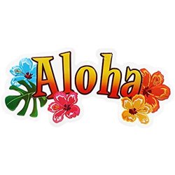 CARTEL ALOHA  PLASTICO DECORATIVO 60X25