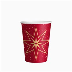 VASO CARTON ROJO NAVIDAD 270CC 6U