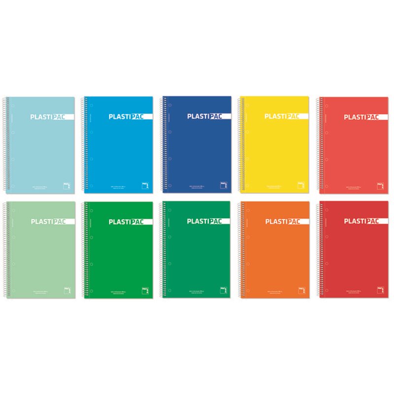 LIBRETA PLASTIPAC A5 80H 90gr 5x5 POLIPROPILENO