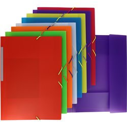 CARPETA GRAFOPLAS CON GOMAS FOLIO 3 SOLAPAS PP TRANSLUCIDO