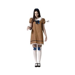 DISFRAZ MU�ECA TERROR�FICA CON VESTIDO MARR�N PARA MUJER