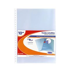 GRAFOPLAS FUNDAS MULTITALADRO EXTRAIBLES IN&OUT POLIPROPILENO EXTRA A4 TRANSPARENTES BOLSA -10u-