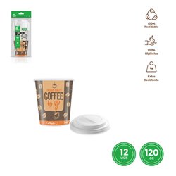 VASO CARTON COFFEE TO GO C/TAPA 120CC 12UD