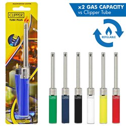 MECHERO CLIPPER TUBE PLUS COLORES SURTIDOS