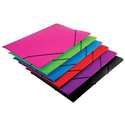 CARPETA CON GOMAS PP 450 MICRAS SOLAPA A3 COLORES SURT
