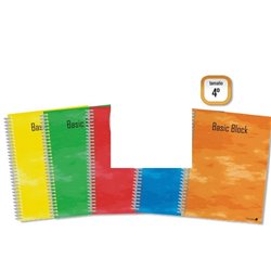 LIBRETA BASIC BLOCK GOLDEN 4� 2 LINEAS 3.5 80H 60G