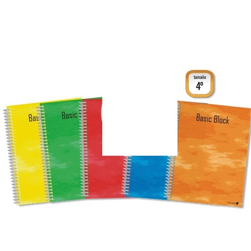 LIBRETA BASIC BLOCK GOLDEN 4� 2 LINEAS 3.5 80H 60G