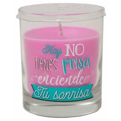 VELA VASO CON MENSAJES Y AROMA