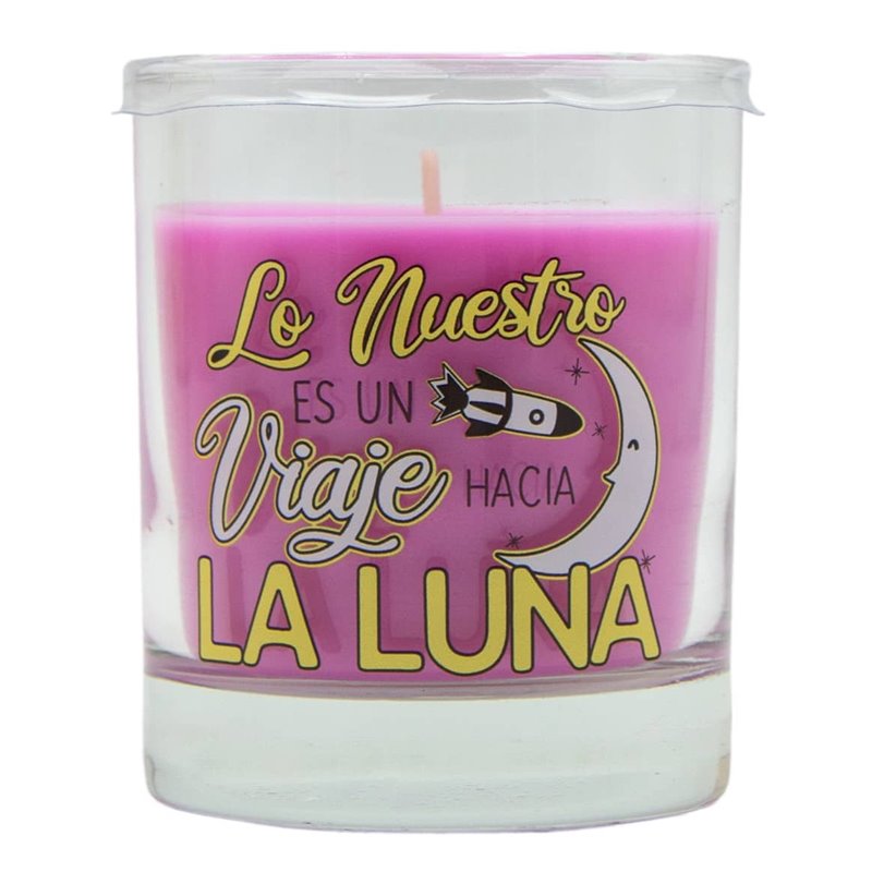 VELA VASO CON MENSAJES Y AROMA