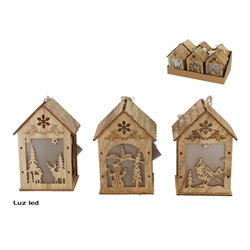 COLGANTE CASITA 1 LED CALIDO 15x10x8,5 cm