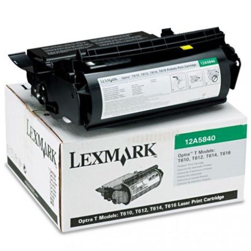 Toner Original LEXMARK 12A5840 Negro - 12A5840 [PAG-10000]