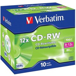 CD-RW VERBATIM 43148 - 700MB · 12X · 10 unidades