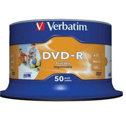 DVD-R VERBATIM Imprimible 43512 - 4.7GB · 16X · Tarrina 50 unidades