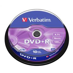 DVD+R VERBATIM Advanced Azo 43498 - 4.7GB · 16X · Tarrina 10 unidades