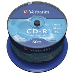 CD-R VERBATIM Datalife 43351 - 700MB · 52X · Tarrina 50 unidades