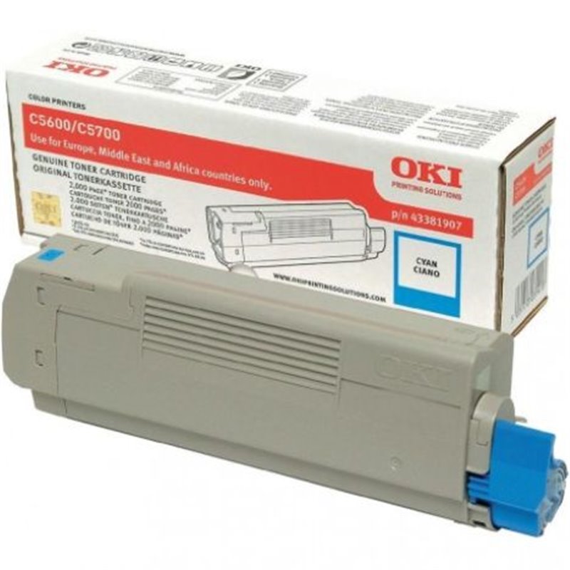 Toner Original OKI 43381907 Cyan - 43381907 [PAG-2000]