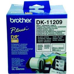 Etiquetas Precortadas Originales BROTHER 62 x 29 mm 800 unidades - DK11209