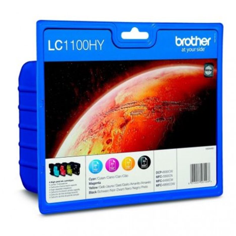 Pack Cartucho Original BROTHER LC1100 BK+C+M+Y - LC1100HYVALBP [PAG-900]