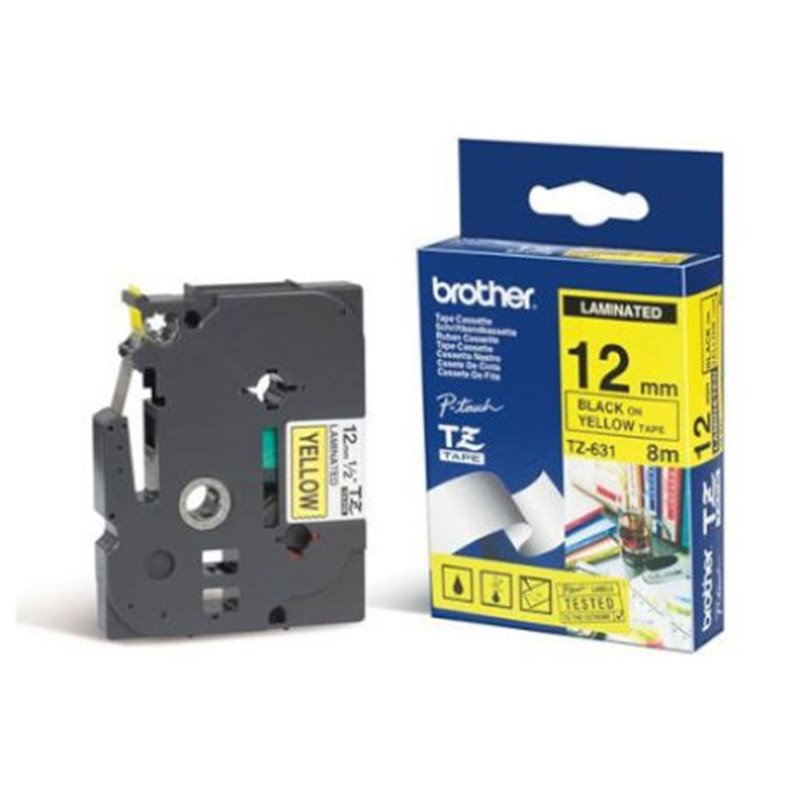 Cinta Original BROTHER TZ-631 Amarillo 12mm x 8m - TZ631