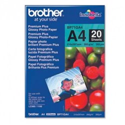 Papel Térmico Original BROTHER GLOSSY A4 20 Hojas - BP71GA4