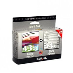 Cartucho Original LEXMARK 43XL/44XL BK+C+M+Y - 80D2966 [PAG-500]