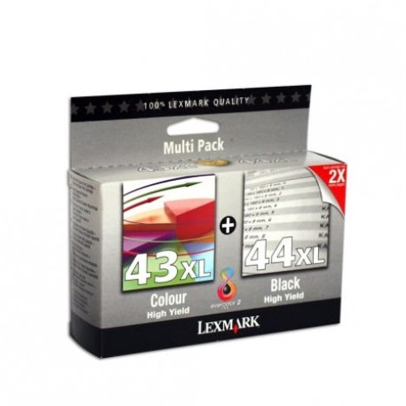 Cartucho Original LEXMARK 43XL/44XL BK+C+M+Y - 80D2966 [PAG-500]