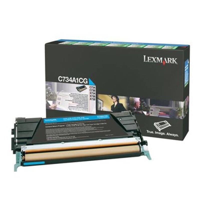 Toner Original LEXMARK C734A1 Cyan - C734A1CG [PAG-6000]