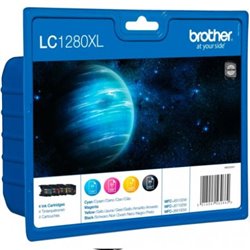 Pack Cartucho Original BROTHER LC1280XL BK+C+M+Y - LC1280XLVALBP [ML-48][PAG-2400]