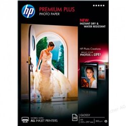 Papel Fotográfico Original HP GLossy Premium A4 300 gr 20 Hojas - CR672A