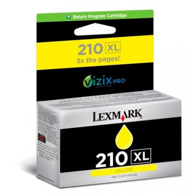 Cartucho Original LEXMARK 210XL Amarillo - 14L0177E [PAG-1600]