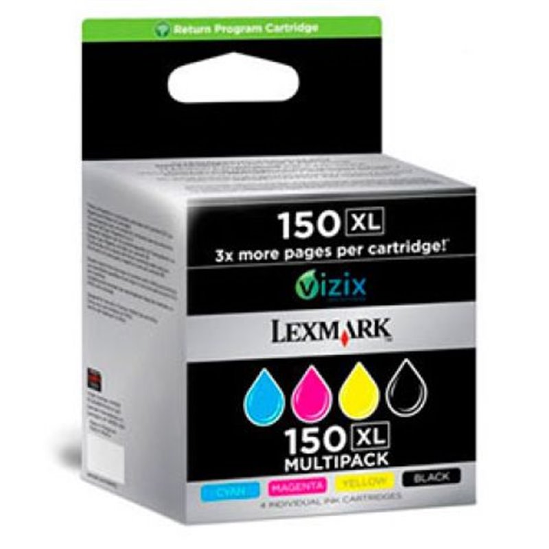Pack Cartucho Original LEXMARK 150XL BK+C+M+Y - 14N1919E [PAG-700]