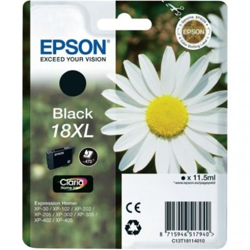 Cartucho Original EPSON 18XL Negro - C13T18114010 [ML-11][PAG-470]