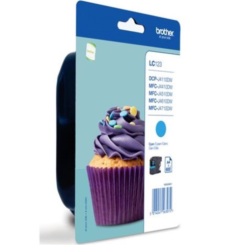 Cartucho Original BROTHER LC123 Cian - LC123CBP [ML-6.6][PAG-600]