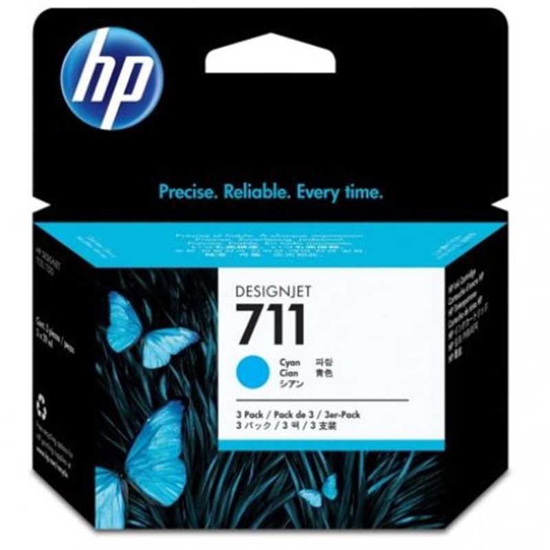 Pack 3 Cartucho Original HP 711 Cian - CZ134A [ML-29]
